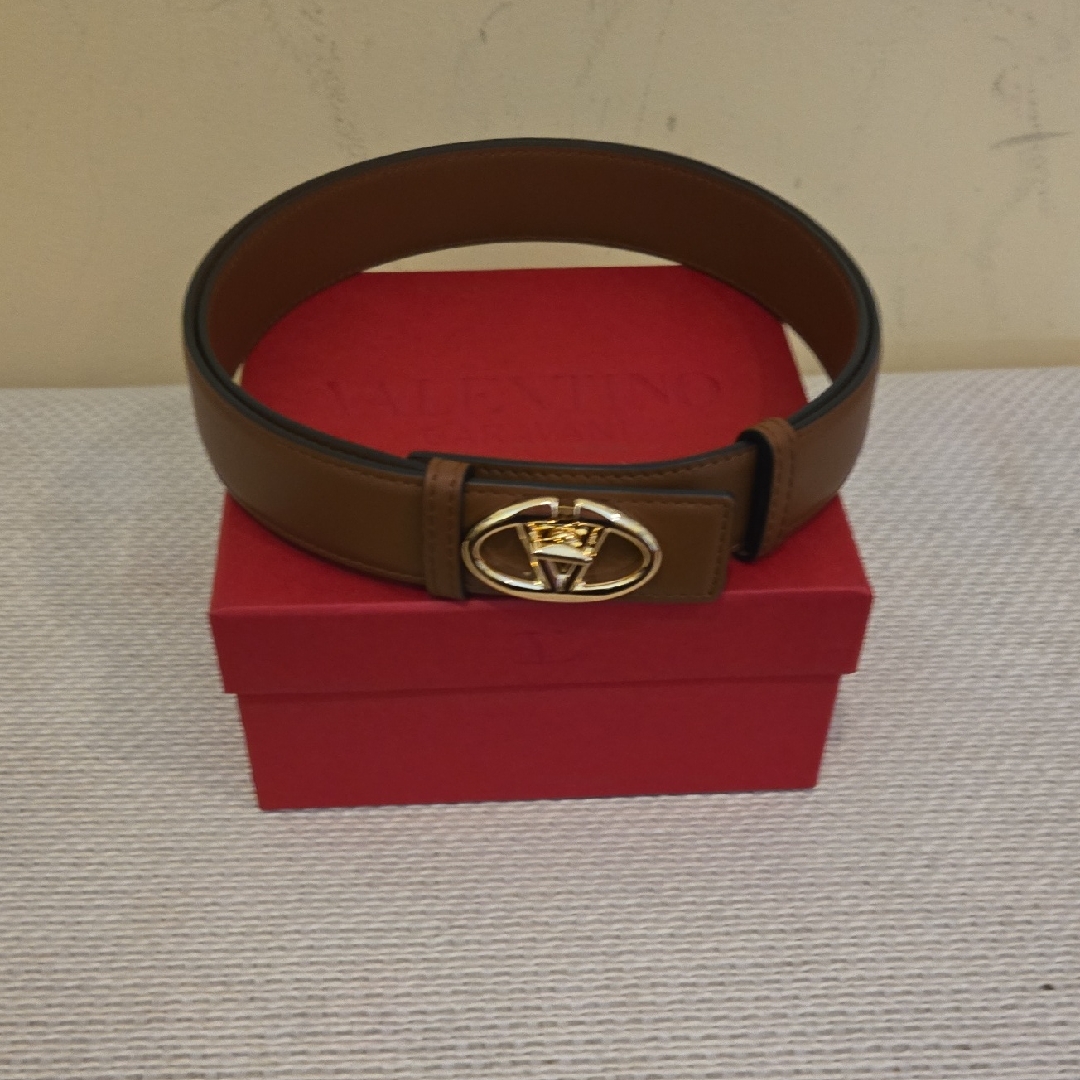 Valentino Tan Leather Belt